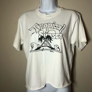 Vintage 1992 Tropical Sunset Crop Tee